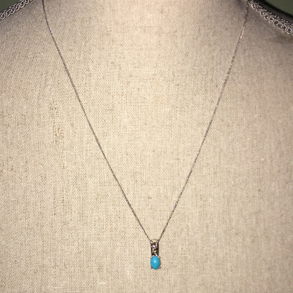 Turquoise Gemstone Sterling Silver Necklace